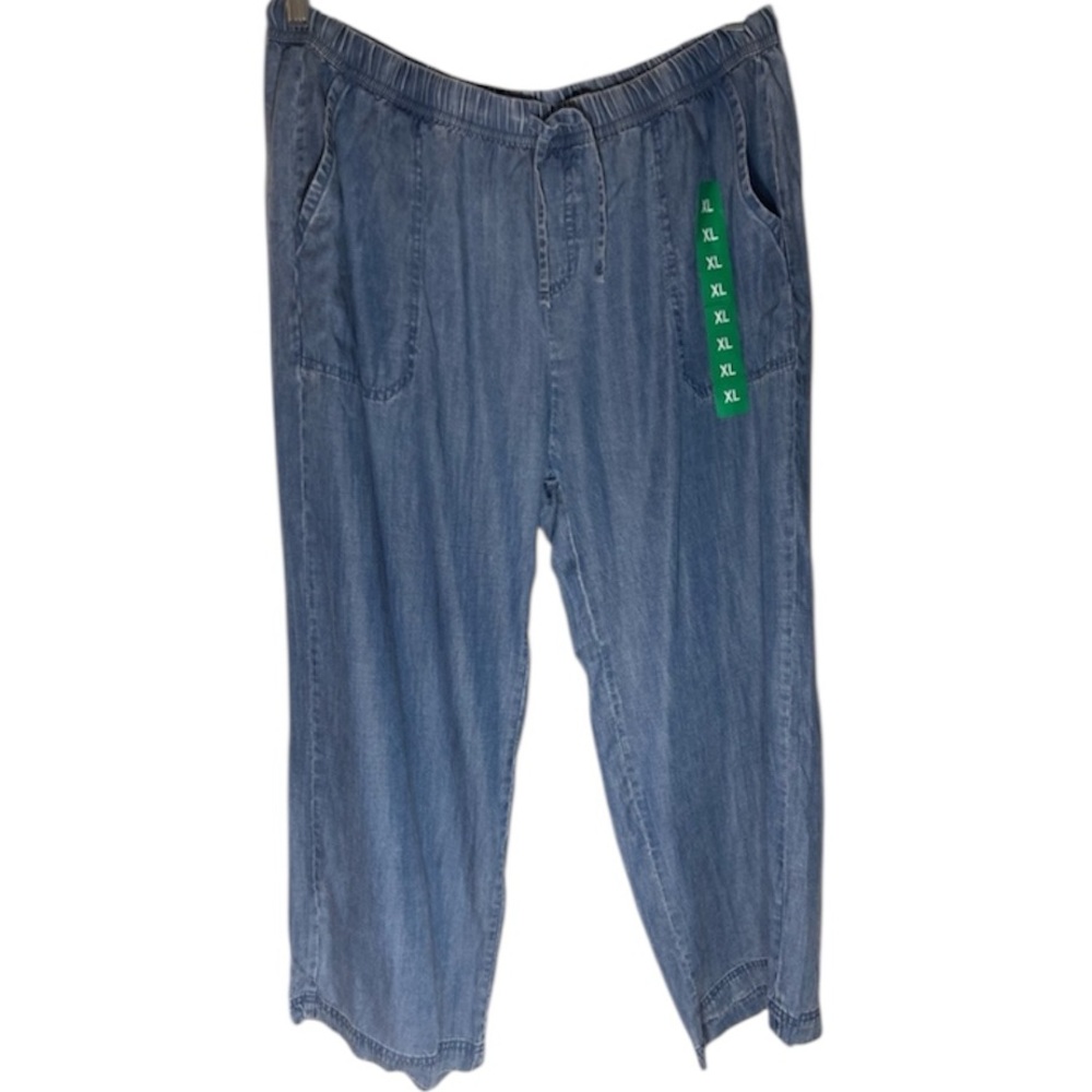 NWT: Splendid Blue Denim Capris Wide Leg Size XL